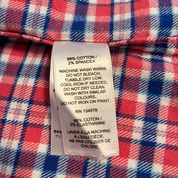 Vineyard Vines Boys Flannel Plaid Whale Shirt Lobster Reef Red Blue Size S - Picture 6 of 6